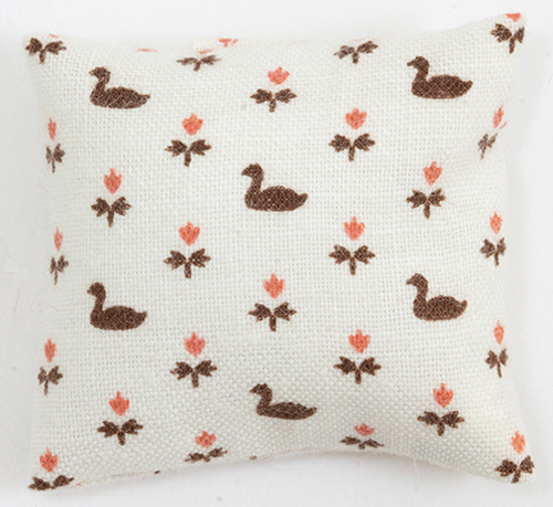Pillow: White with Brown Ducks